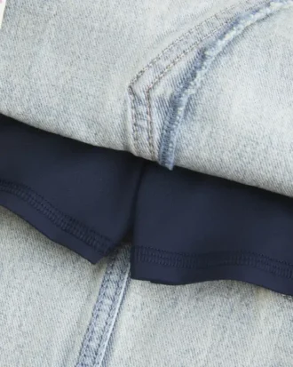 Mini-jupe-short en denim