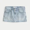 Mini-jupe-short en denim délavé clair Mini-jupe-short en denim délavé clair