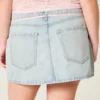 Mini-jupe-short en denim délavé clair Mini-jupe-short en denim délavé clair