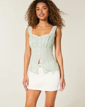 Mini-jupe-short en denim taille basse