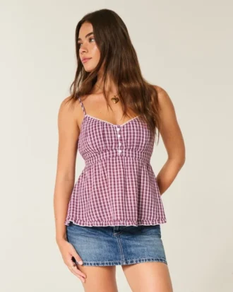Mini-jupe-short en jean taille basse à clous