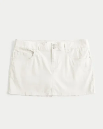 Mini-jupe-short taille basse en sergé brillant Butterfly