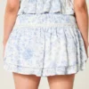 Mini-jupe-short à volants smockés Mini-jupe-short à volants smockés