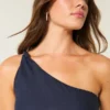 Mini-robe asymétrique en lin mélangé Mini-robe asymétrique en lin mélangé