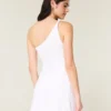 Mini-robe asymétrique en lin mélangé Mini-robe asymétrique en lin mélangé