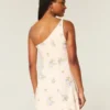 Mini-robe asymétrique en lin mélangé Mini-robe asymétrique en lin mélangé