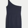 Mini-robe asymétrique en lin mélangé Mini-robe asymétrique en lin mélangé