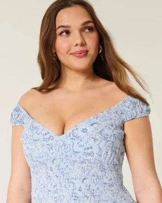 Mini-robe asymétrique à épaules dénudées