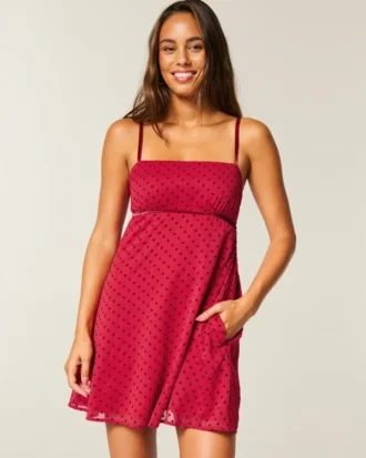 Mini-robe babydoll en mousseline