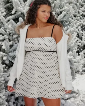 Mini-robe babydoll en mousseline