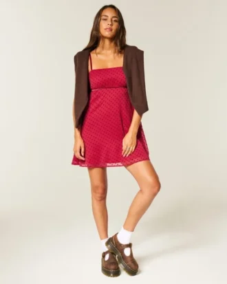 Mini-robe babydoll en mousseline
