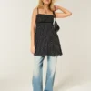 Mini-robe babydoll en mousseline Mini-robe babydoll en mousseline