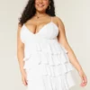 Mini-robe babydoll à volants et encolure en V Mini-robe babydoll à volants et encolure en V