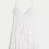 Mini-robe babydoll à volants et encolure en V Mini-robe babydoll à volants et encolure en V