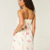 Mini-robe bustier en lin mélangé Mini-robe bustier en lin mélangé