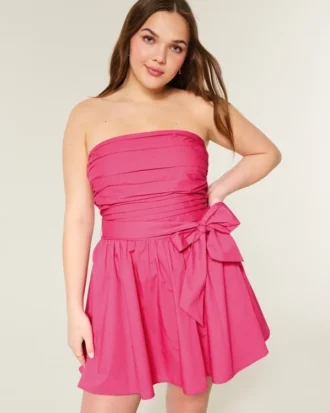 Mini-robe bustier à nœud