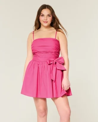 Mini-robe bustier à nœud