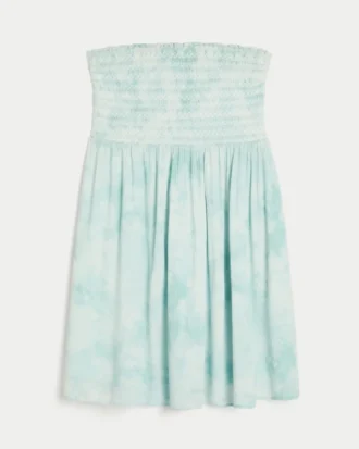 Mini-robe bustier smockée