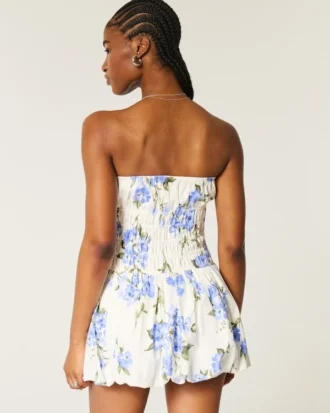 Mini-robe bustier à volants