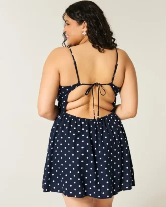 Mini-robe dos nu en lin mélangé