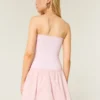 Mini-robe sans bretelles à taille basse en tricot tissé Mini-robe sans bretelles à taille basse en tricot tissé