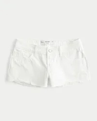 Mini-short en denim blanc délavé taille basse