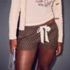 Mini-short en flanelle à nœud en satin Holiday Vault Release
