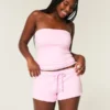 Mini-short en molleton avec motif cœur Mini-short en molleton avec motif cœur