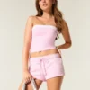 Mini-short en molleton avec motif cœur Mini-short en molleton avec motif cœur