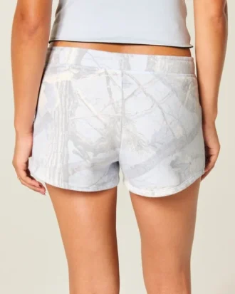 Mini-short en molleton camouflage bleu