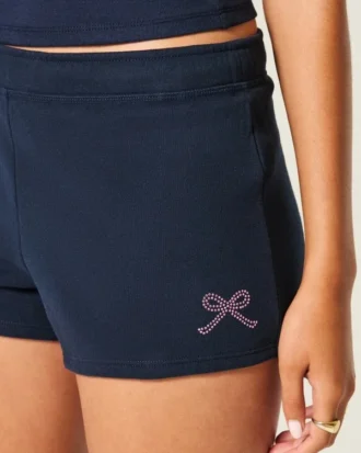 Mini-short en molleton à motif nœud