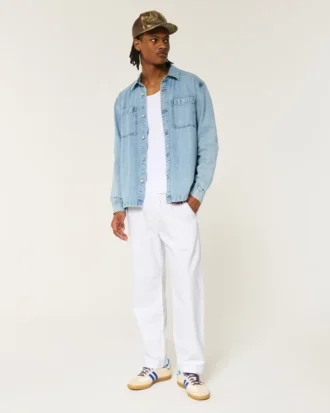 Pantalon ample en lin mélangé