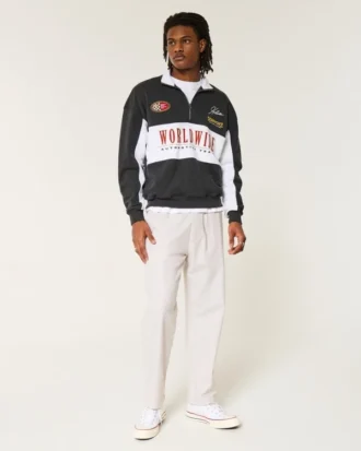 Pantalon ample en lin mélangé