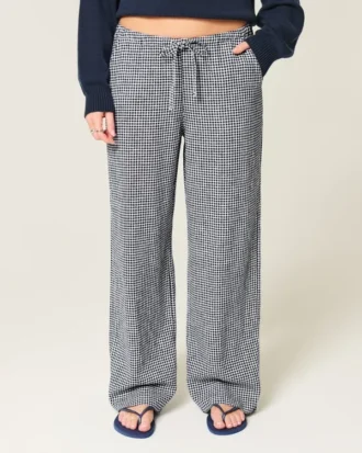 Pantalon ample en lin mélangé
