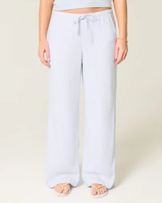 Pantalon ample en lin mélangé