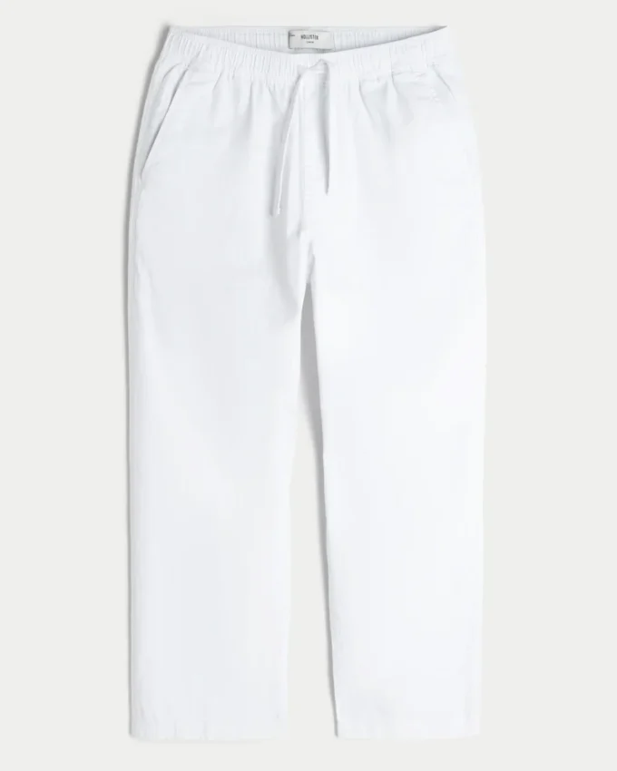 Pantalon ample en lin mélangé à enfiler Pantalon ample en lin mélangé à enfiler