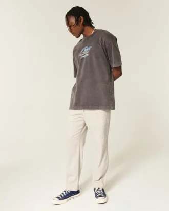Pantalon ample en seersucker à enfiler