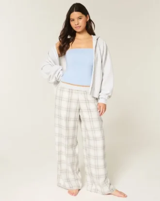 Pantalon baggy en flanelle