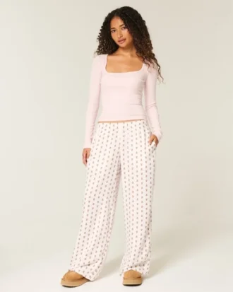 Pantalon baggy en flanelle