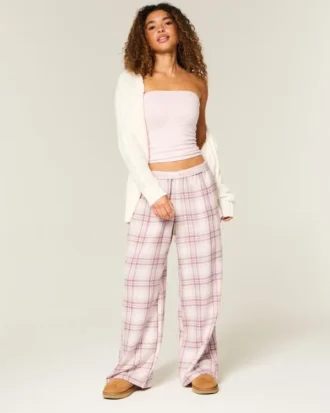 Pantalon baggy en flanelle