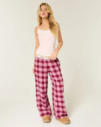 Pantalon baggy en flanelle