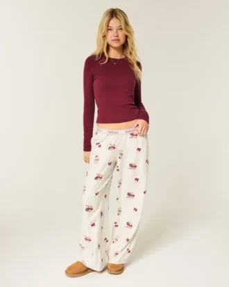 Pantalon baggy en flanelle