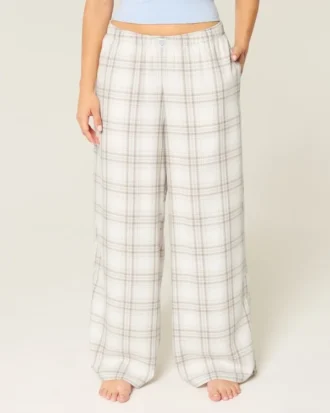 Pantalon baggy en flanelle