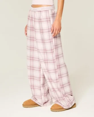 Pantalon baggy en flanelle