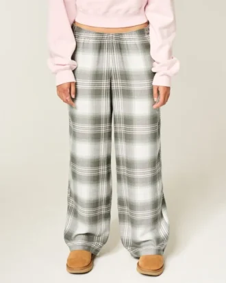 Pantalon baggy en flanelle