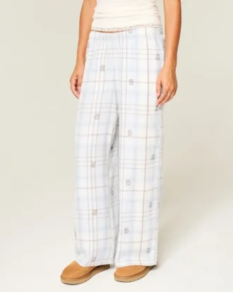 Pantalon baggy en flanelle