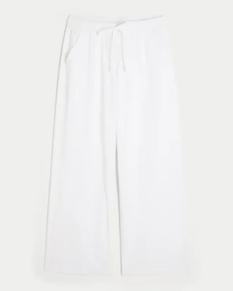 Pantalon baggy en seersucker à enfiler