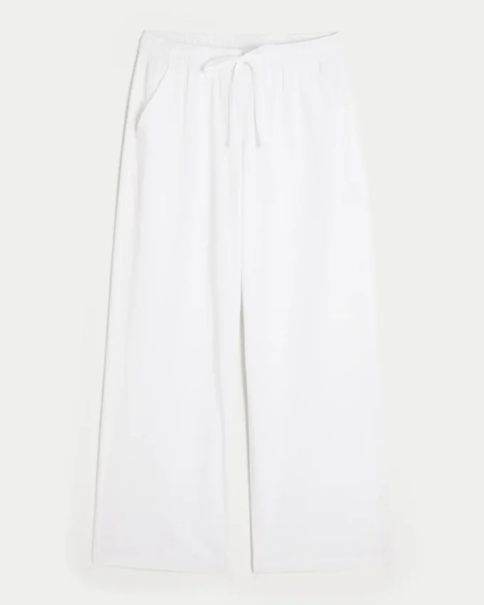 Pantalon baggy en seersucker à enfiler Pantalon baggy en seersucker à enfiler