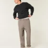 Pantalon baggy taille élastique en lin mélangé Pantalon baggy taille élastique en lin mélangé