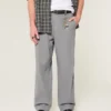 Pantalon baggy taille élastique en lin mélangé Pantalon baggy taille élastique en lin mélangé